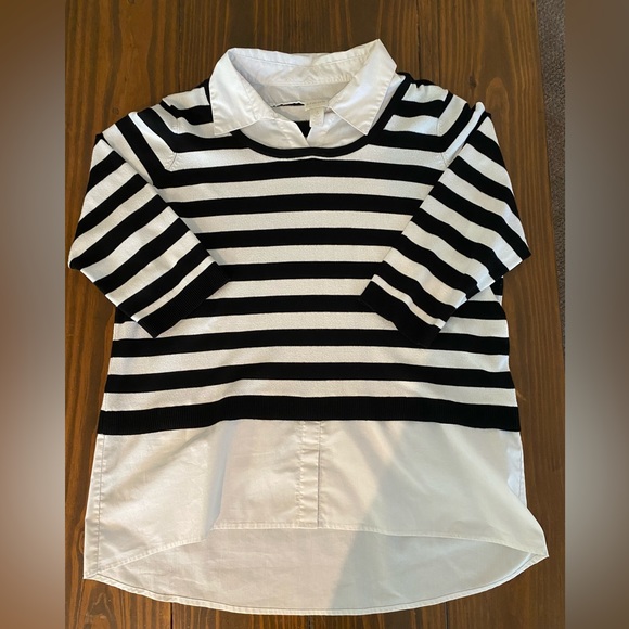 Chico's Tops - Stripe sweater with collar